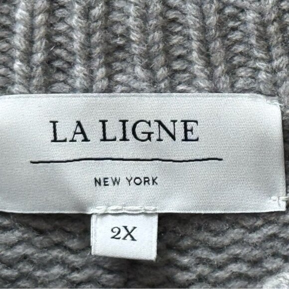 La Ligne 2X Solid Marin Sweater, Grey - Picture 3 of 8